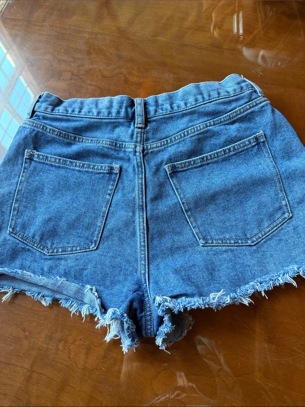 Oak & Fort sz 28 Light Blue Denim Cut off Jean Shorts raw hem 100% Cotton